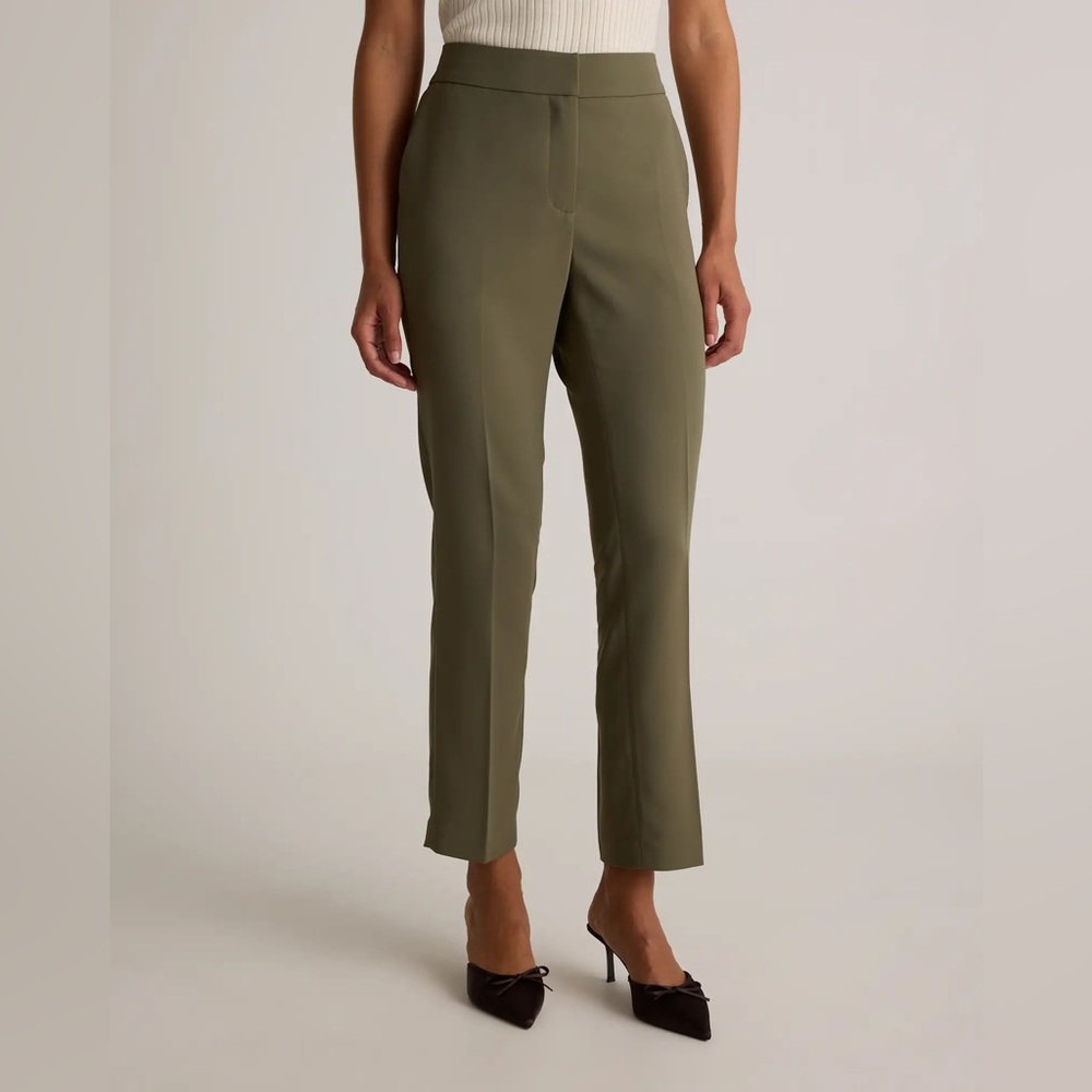 Quince Stretch Crepe Ankle Pants in Olive 10